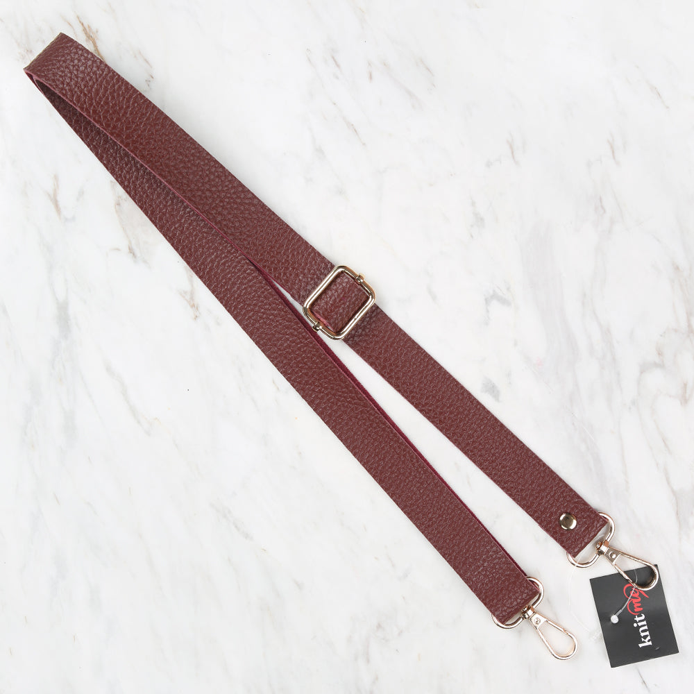 Knitme Sürgü Tokalı Çanta Askısı 130x2,5 cm Bordo BA-0003